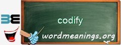 WordMeaning blackboard for codify